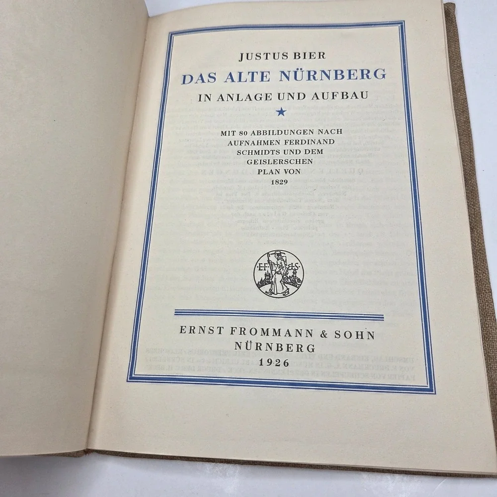 Das Alte Nürnberg Justus Bier 1926 German History Architecture City Plan BB13
